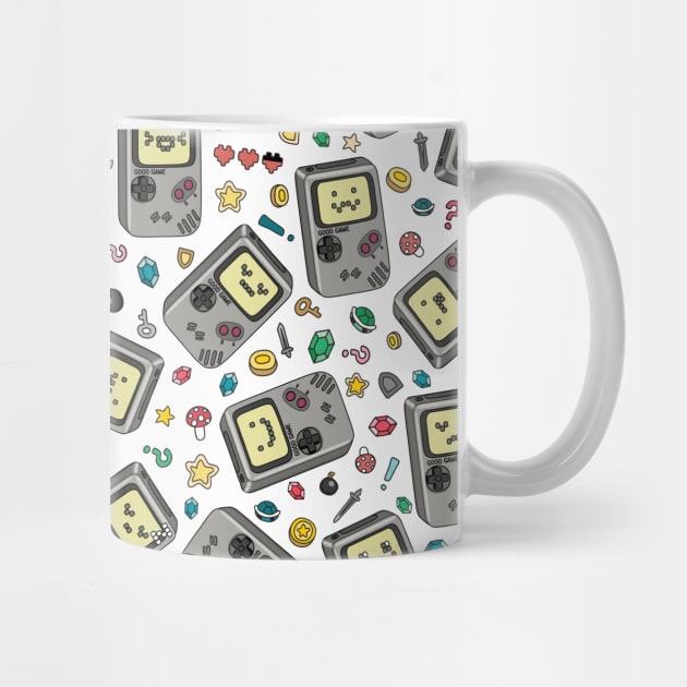 Video Game Emojis Kawaii 90's Consoles White by TejaJamilla